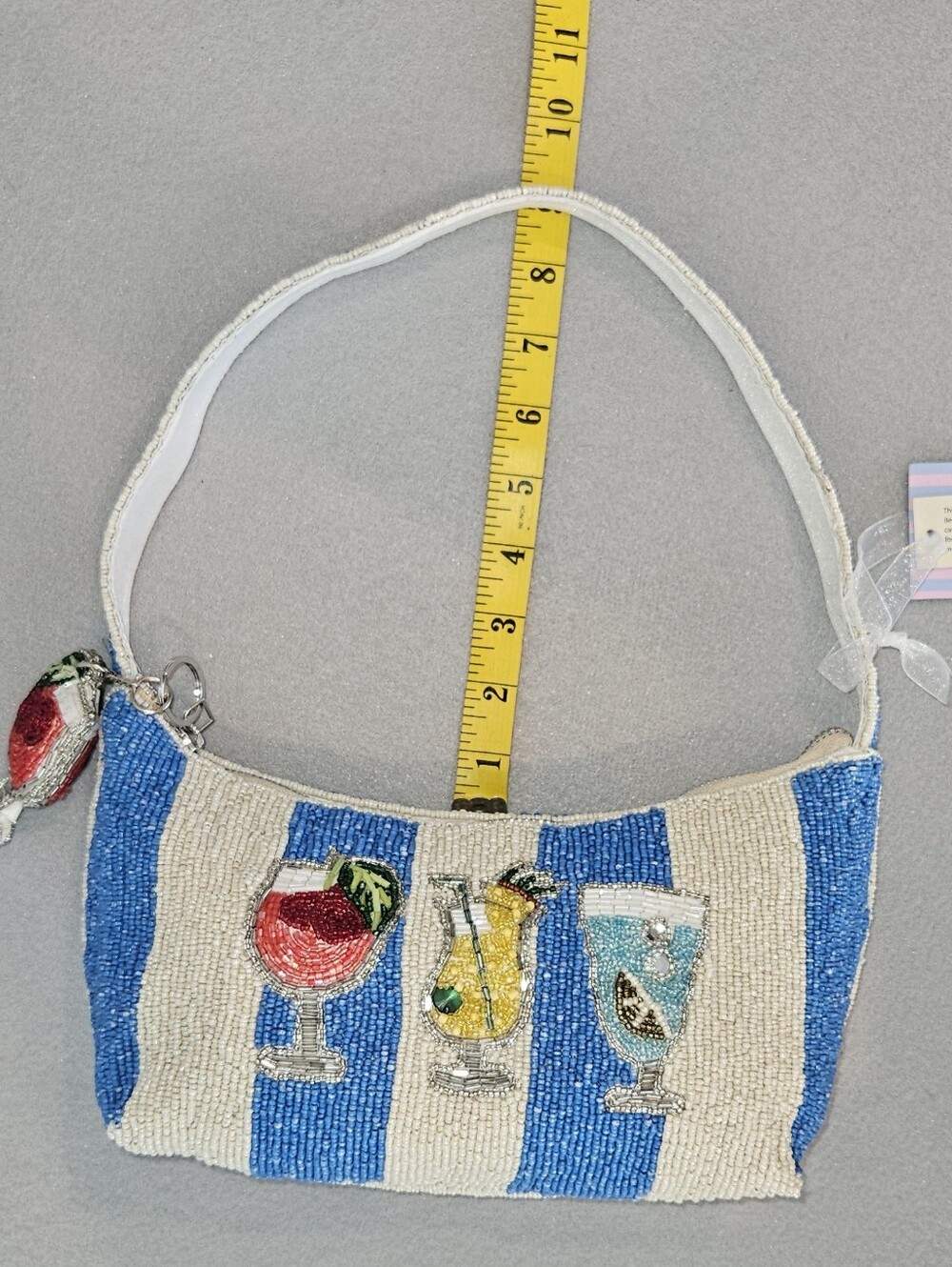 NWT Viral Beaded Cocktail Shoulder Bag with Matching Beaded Cocktail Purse Charm - Picture 14 of 16